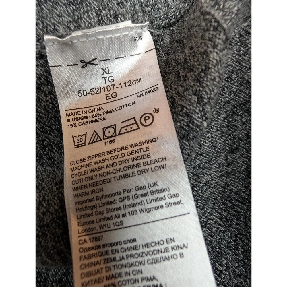 Banana Republic‎ Knit 1/4 Zip Pullover Sweater Gray XL Tight-Knit Mock Neck